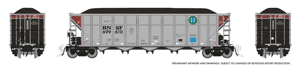Rapido Trains Inc HO 169045 AutoFlood III Coal Hopper BNSF 'Circle Cross' Double-Rotary Single Car BNSF #699610