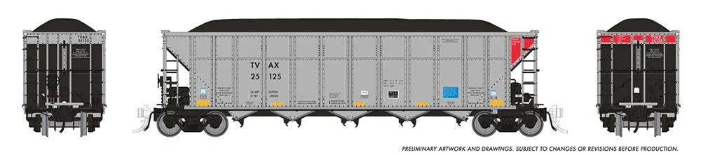 Rapido Trains Inc HO 169055 AutoFlood III Coal Hopper TVAX 6-Pack #1
