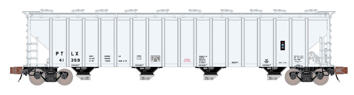 ScaleTrains Rivet Counter N SXT39320 Pullman-Standard 5820 Covered Hopper Pullman Transport Leasing/North Petro PTLX #41406