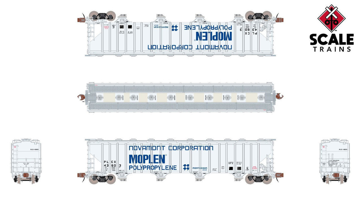 ScaleTrains Rivet Counter N SXT39333 Pullman-Standard 5820 Covered Hopper Pullman Leasing/Novamont PLCX #43640