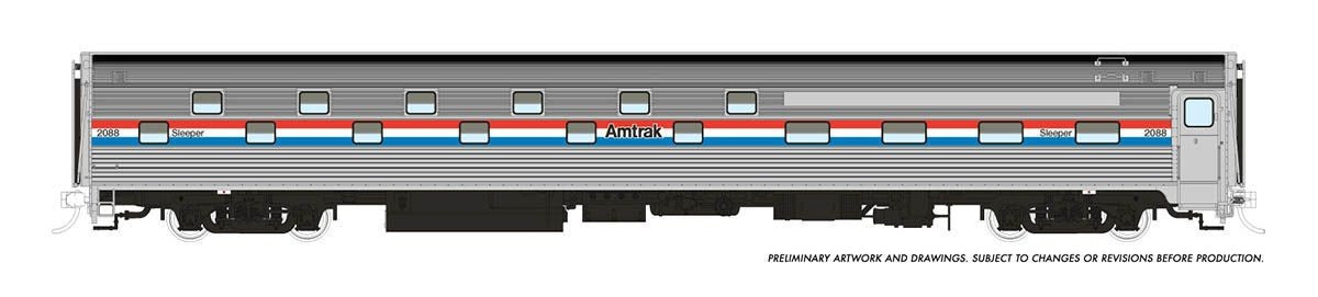 Rapido Trains Inc HO 141008 Budd Slumbercoach Amtrak 'Phase 3 Scheme' AMTK #2093 'Loch Katrine'