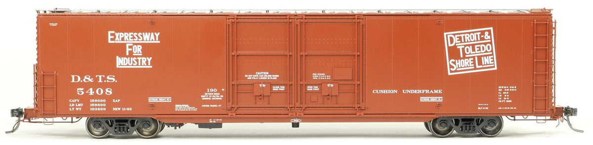 Tangent Scale Models HO 33016-03 Greenville 6,000CuFt 60' Double Door Box Car Detroit and Toledo Shore Line 'Delivery Red 11-1963' DTS #5403