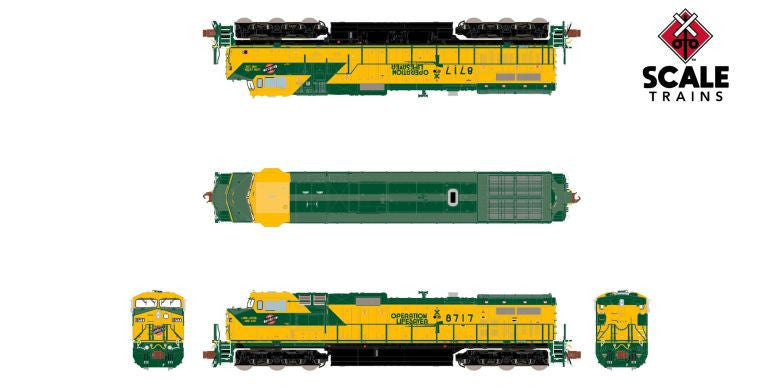 ScaleTrains Rivet Counter N SXT38708 DCC Ready GE DASH 9 Chicago & North Western 'Operation Lifesaver' CNW #8727