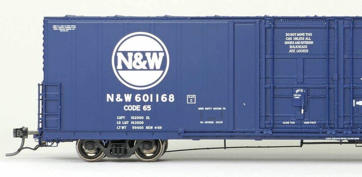 Tangent Scale Models HO 34011-03 Thrall 5880 60′ Double Plug Door Box Car Norfolk & Western 'Original Blue 4-1969' N&W #601171