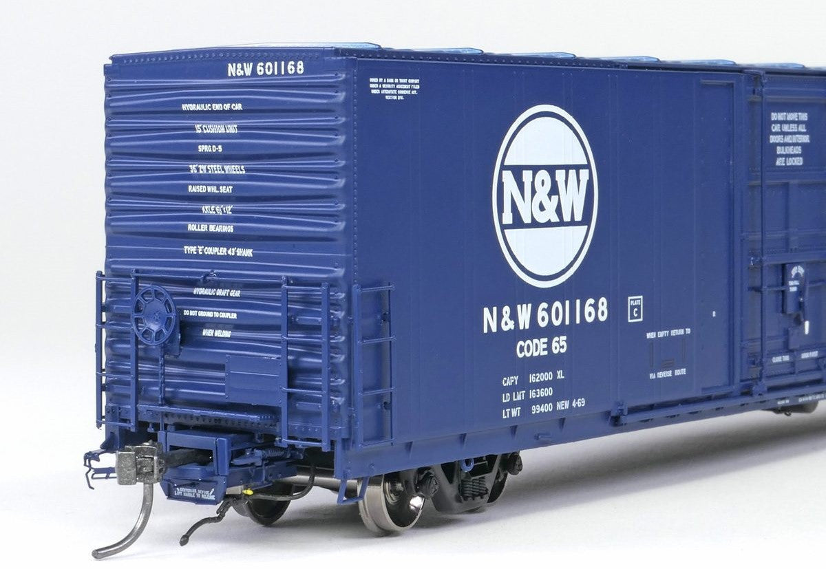 Tangent Scale Models HO 34011-03 Thrall 5880 60′ Double Plug Door Box Car Norfolk & Western 'Original Blue 4-1969' N&W #601171