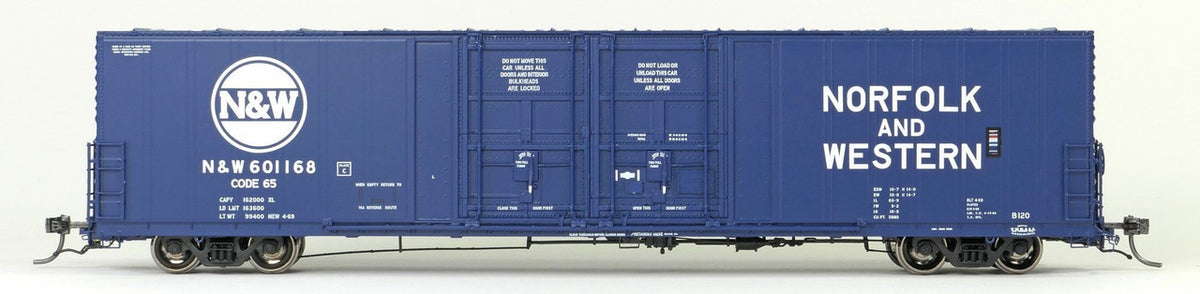 Tangent Scale Models HO 34011-03 Thrall 5880 60′ Double Plug Door Box Car Norfolk & Western 'Original Blue 4-1969' N&W #601171