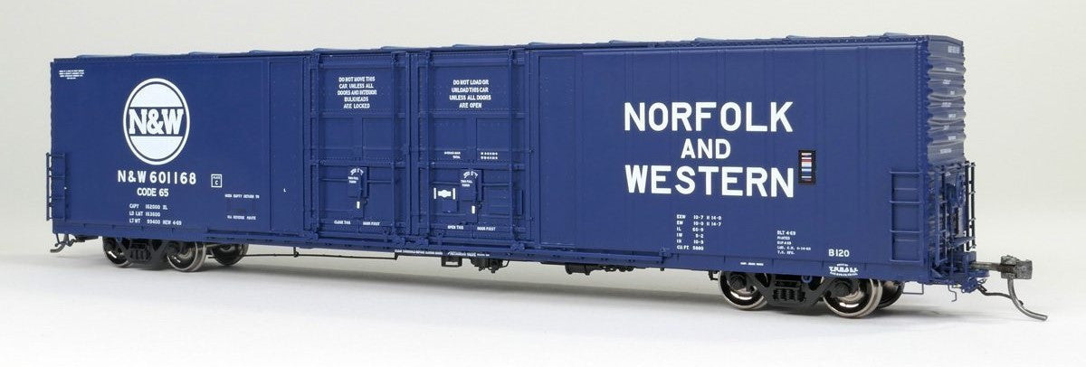 Tangent Scale Models HO 34011-03 Thrall 5880 60′ Double Plug Door Box Car Norfolk & Western 'Original Blue 4-1969' N&W #601171