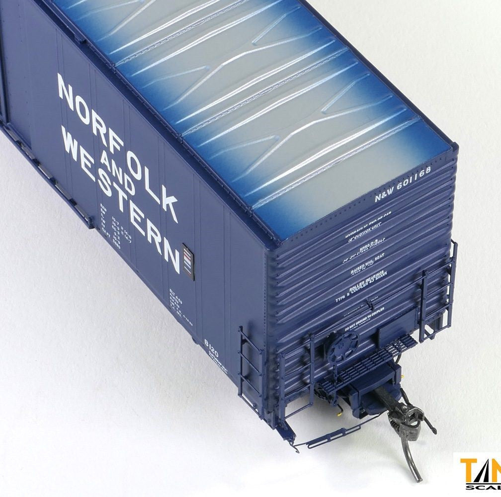Tangent Scale Models HO 34011-06 Thrall 5880 60′ Double Plug Door Box Car Norfolk & Western 'Original Blue 4-1969' N&W #601247