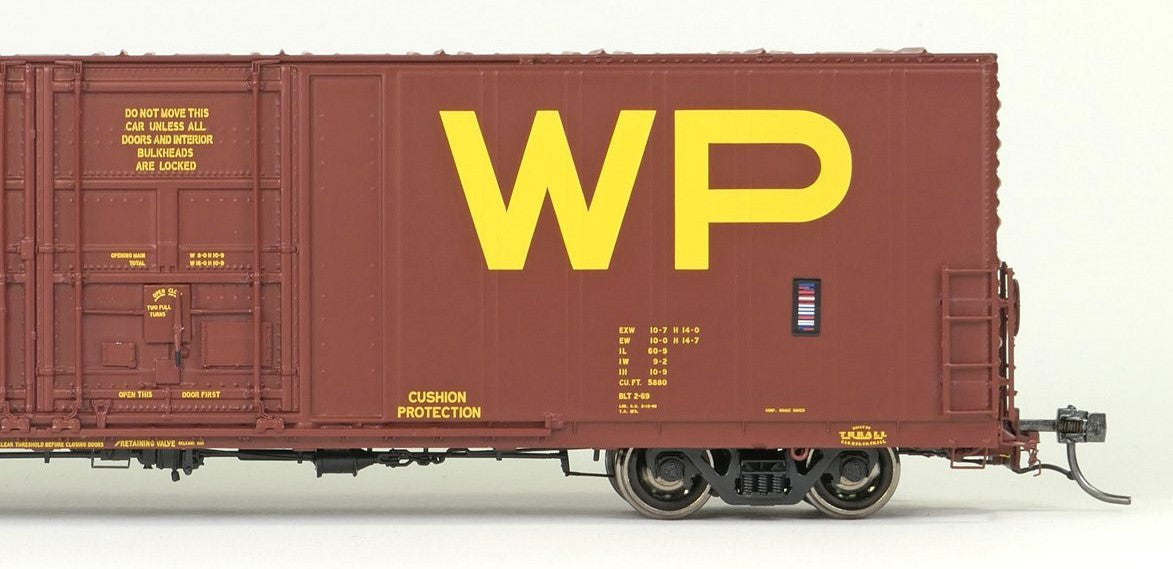 Tangent Scale Models HO 34013-03 Thrall 5880 60′ Double Plug Door Box Car Western Pacific 'Original Red 2-1969' WP #3728