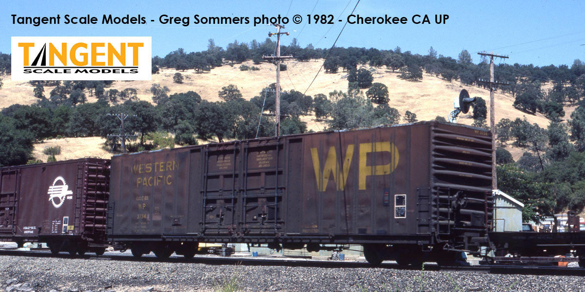Tangent Scale Models HO 34013-04 Thrall 5880 60′ Double Plug Door Box Car Western Pacific 'Original Red 2-1969' WP #3729