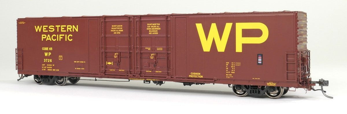 Tangent Scale Models HO 34013-06 Thrall 5880 60′ Double Plug Door Box Car Western Pacific 'Original Red 2-1969' WP #3732
