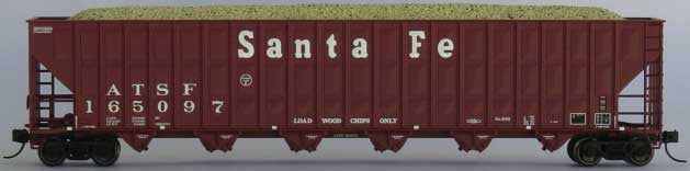 Trainworx N 2702503 Greenville 7000-Cubic Foot Wood Chip Hopper Santa Fe 'Large Roadname' ATSF #3
