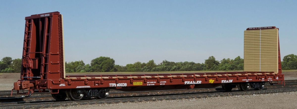 ScaleTrains Rivet Counter N SXT38965 BSC F68AH Bulkhead Flatcar Trailer Train/Oxide Red/IC TTPX #80113