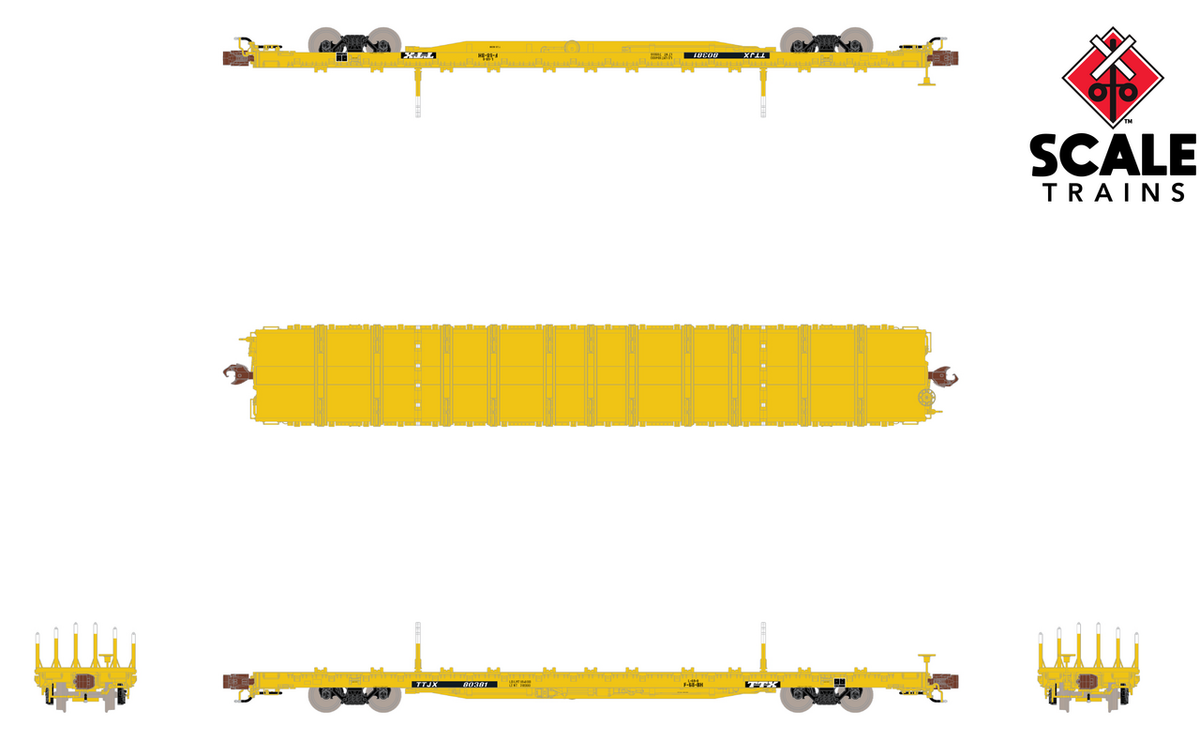 ScaleTrains Rivet Counter N SXT38991 BSC F68BH Finger Rack Flatcar TTX/Speed Logo TTJX #80460