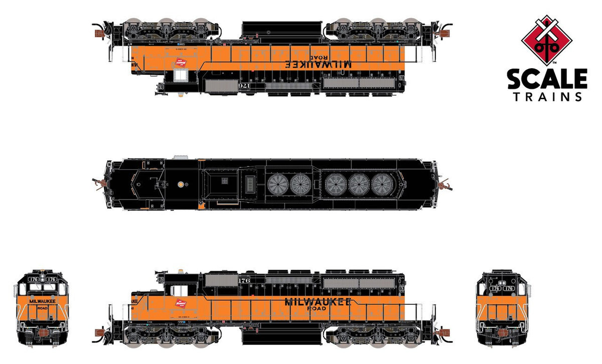 ScaleTrains Rivet Counter N SXT39395 DCC/ESU LokSound Equipped EMD SD40-2 Locomotive Milwaukee Road 'Billboard Lettering' MILW #177