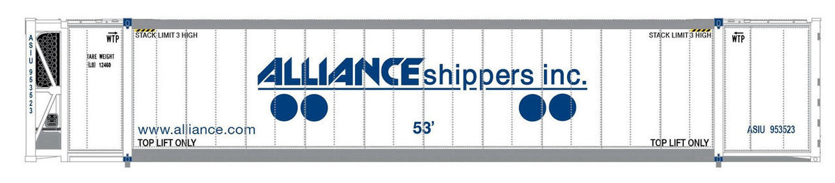 ScaleTrains Operator N SXT11764 CIMC 53' Reefer Container Alliance Shippers ASIU #953531