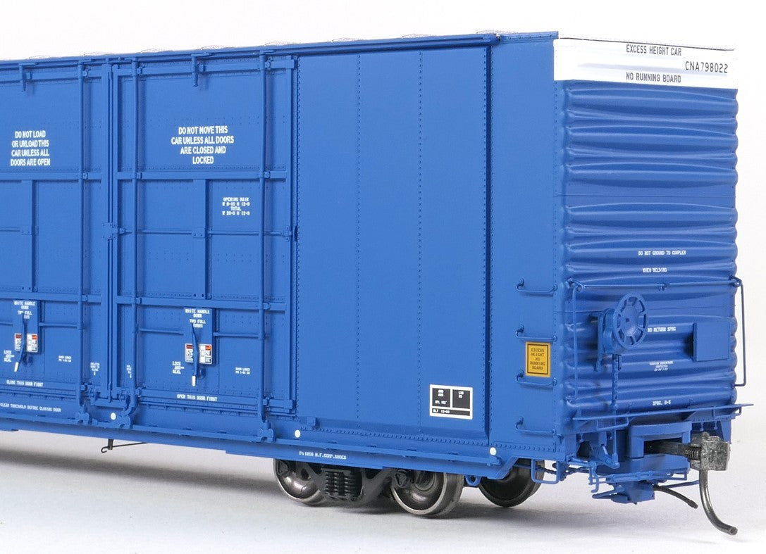 Tangent Scale Models HO 25524-06 Greenville 86′ Quad Plug Door Box Car Canadian National 'Repaint 1991 Blue' CNA #798102