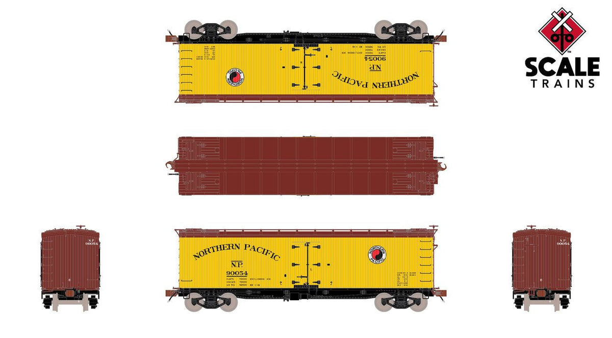 ScaleTrains Fox Valley Models HO SXT15090 PC&F R-40-2 Wood Reefer Northern Pacific NP #90577
