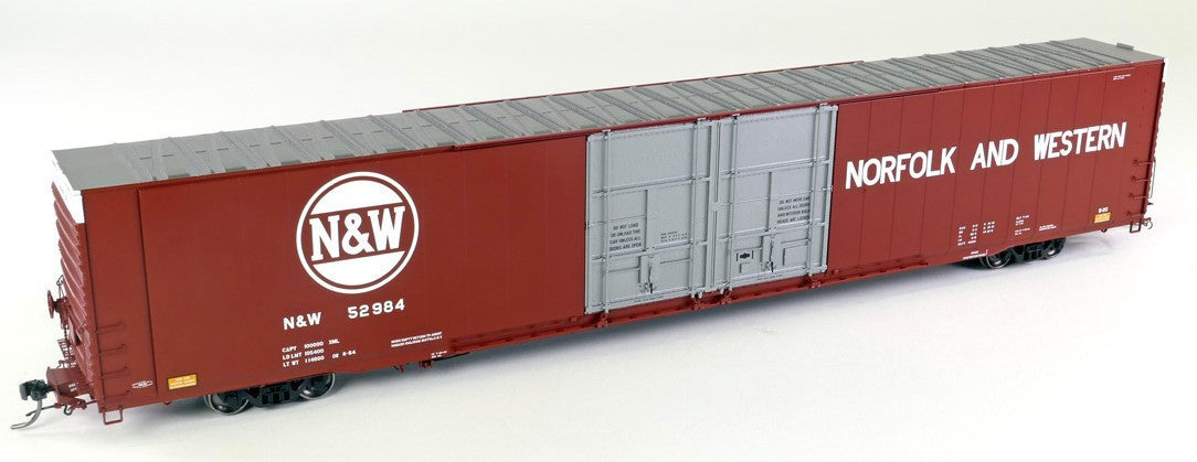 Tangent Scale Models HO 25064-05 Greenville 86′ Double Plug Door Box Car Norfolk & Western 'Delivery 1964 Brown' 1965+ Era NW #52993