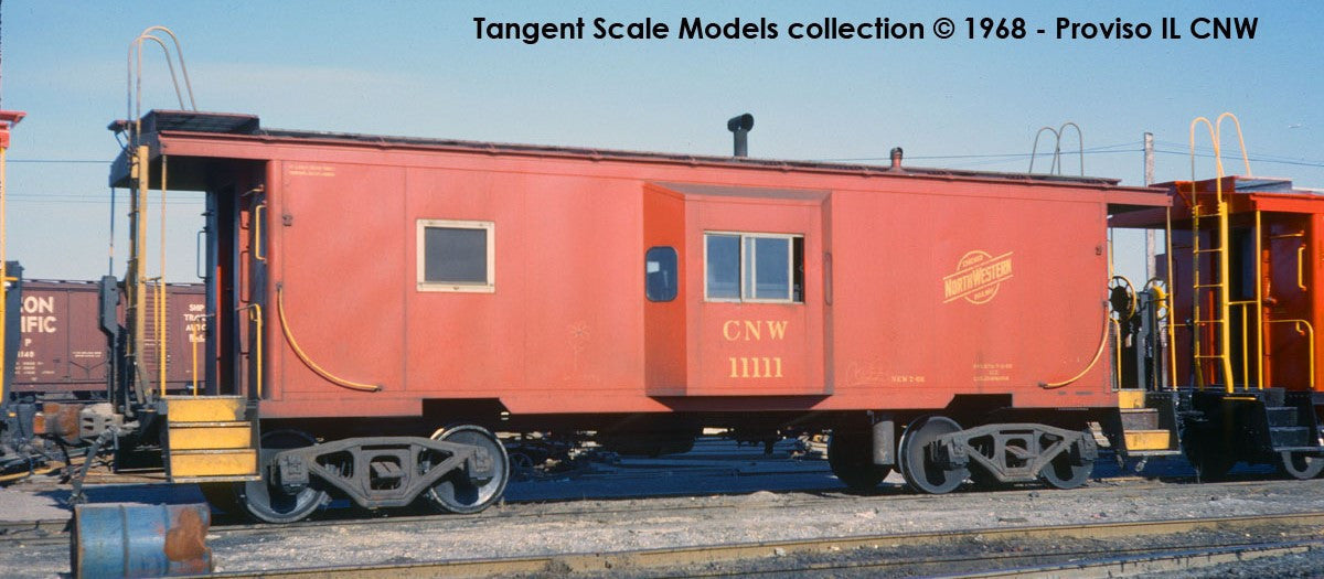 Tangent Scale Models HO 60520-04 ICC CNW Bay Window Caboose Chicago & Northwestern 'Red Delivery 1966' CNW #11110