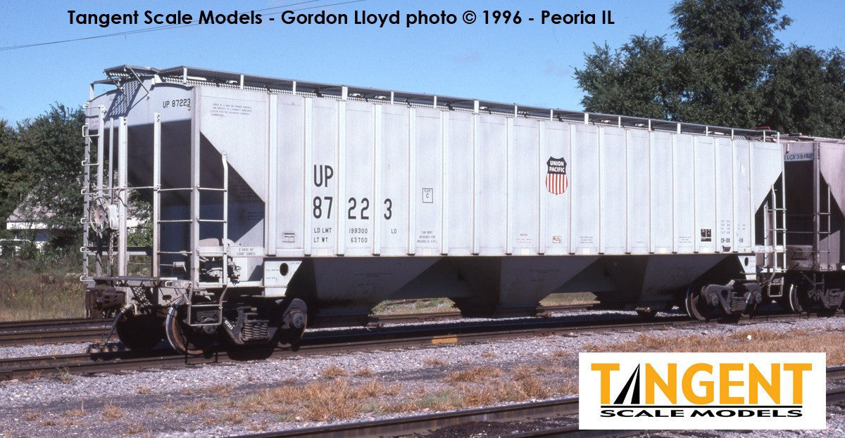 Tangent Scale Models N 81012-07 Trinity Industries Inc 4750CuFt Covered Hopper Union Pacific 'Delivery Gray 10-1993' UP #87265
