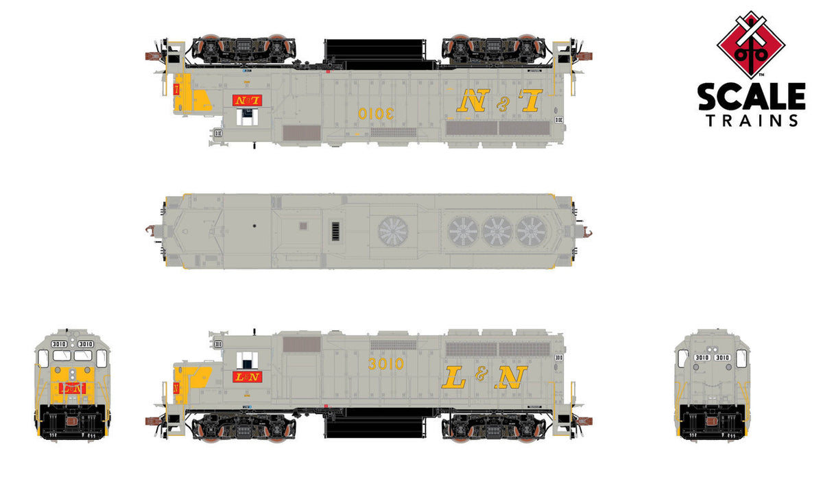 ScaleTrains Rivet Counter HO SXT40194 DCC Ready EMD GP40 Phase IIa2 Louisville & Nashville 'Early Yellow Nose' L&N #3021