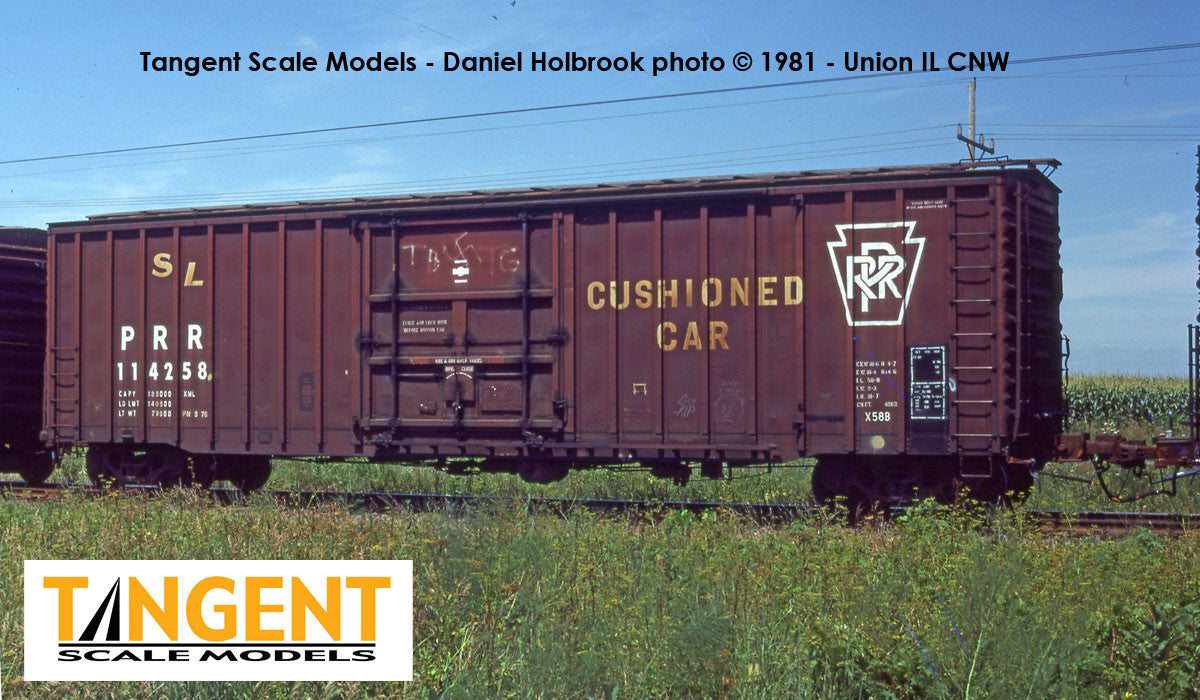 Tangent Scale Models HO 14026-03 PRR Shops X58 Plug Door Boxcar Pennsylvania Railroad 'Delivery 12-1965 X58B SL' PRR #114260