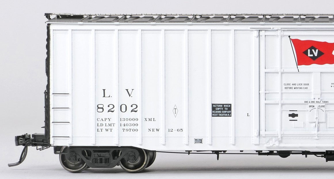 Tangent Scale Models HO 14036-12 PRR Shops X58 Plug Door Boxcar Lehigh Valley 'Delivery 12-1965 X58B' LV #8250