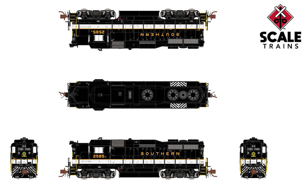 ScaleTrains Rivet Counter N SXT39988 DCC Ready EMD GP30 Locomotive Southern/Dulux "Partial Barricade Striping" SOU #2592
