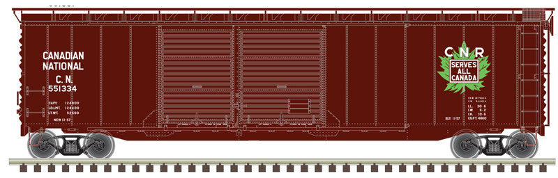 Atlas Master HO 20006572 50' Postwar Double-Door Boxcar Canadian National 'Leaf Logo' CN #551387