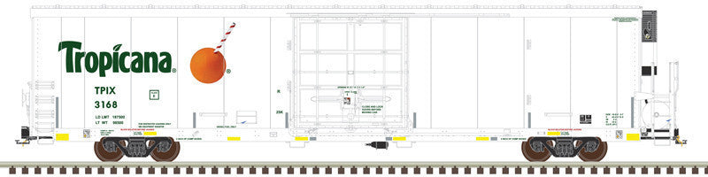 Atlas Master N 50006562 TrinityRail 64' Modern Reefer Tropicana 'Safety Stripes #1' TPIX #3078