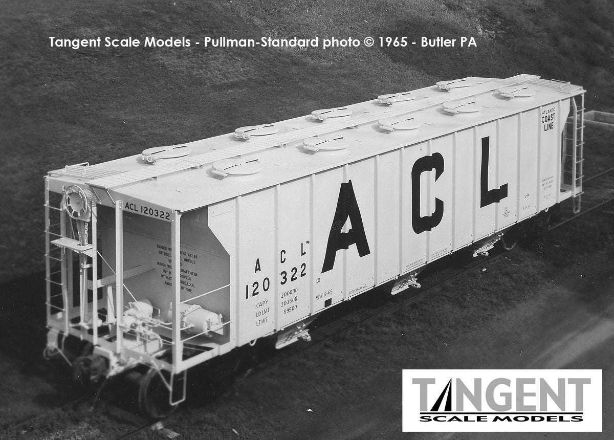 Tangent Scale Models HO 35160-08 Pullman-Standard 2929 Covered Hopper Atlantic Coast Lines 'Delivery Beige 8-1965' ACL #120247