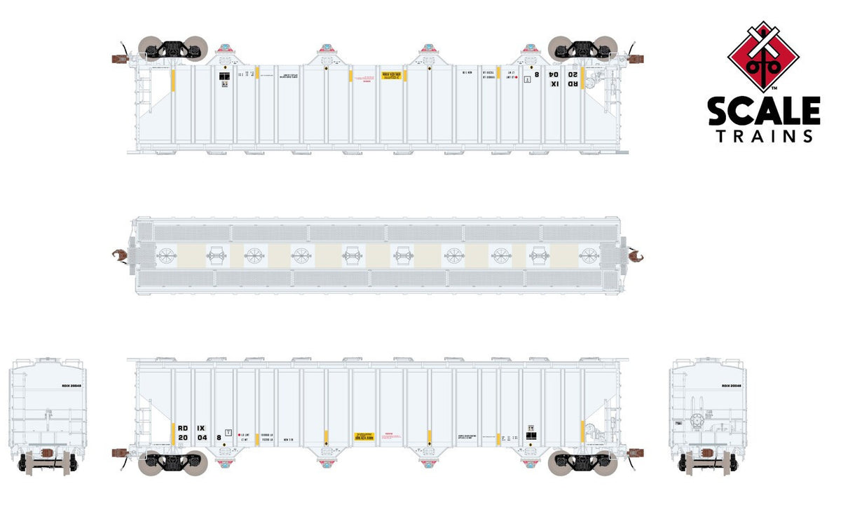 ScaleTrains Rivet Counter HO SXT39459 P-S 5820 Covered Hopper Entec Polymers White w/Conspicuity Stripes & Miner 289C Outlets RDIX #20105