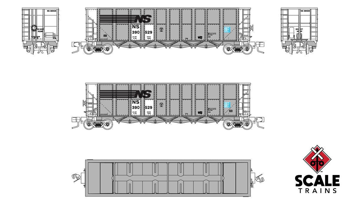 ScaleTrains Fox Valley Models N FVM10100 Trinity RD-4 Coal Hopper Norfolk Southern NS #390516