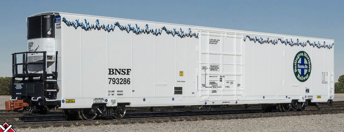 ScaleTrains Rivet Counter N SXT39780 Non-Sound Trinity 82' 7883 Mechanical Reefer Roofline Icicles w/Carrier BNSF #793305