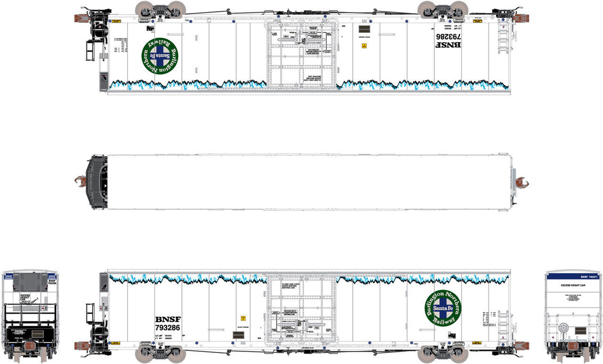 ScaleTrains Rivet Counter N SXT39782 Non-Sound Trinity 82' 7883 Mechanical Reefer Roofline Icicles w/Carrier BNSF #793319