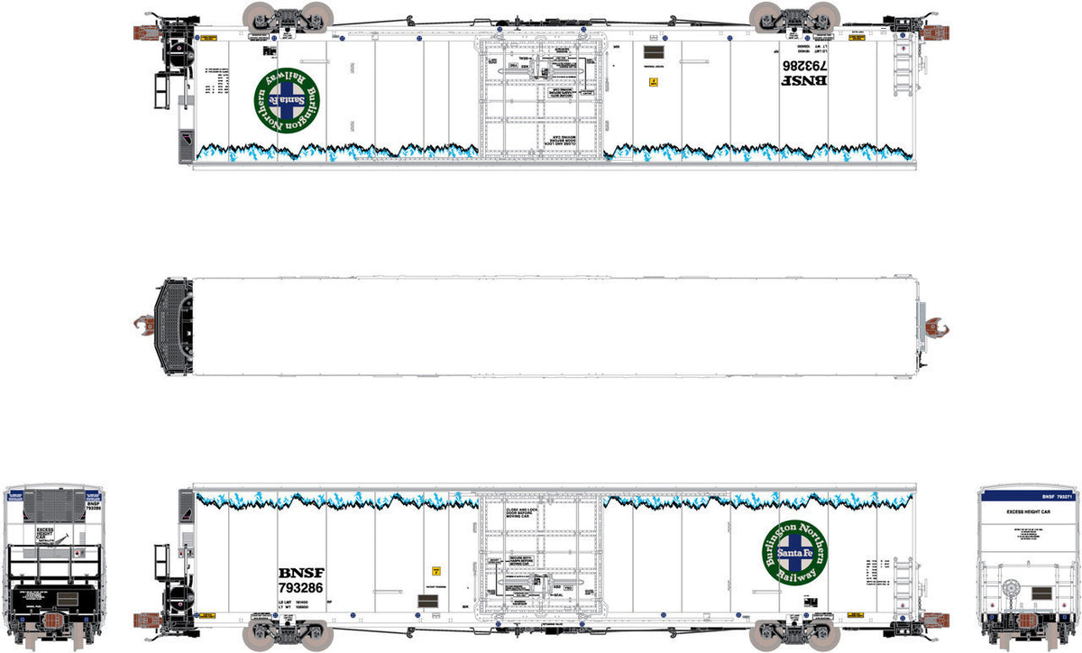 ScaleTrains Rivet Counter N SXT39784 Non-Sound Trinity 82' 7883 Mechanical Reefer Roofline Icicles w/Carrier BNSF #793327