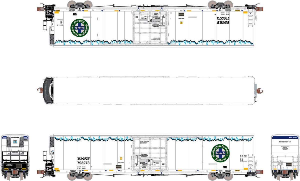 ScaleTrains Rivet Counter N SXT39826 Non-Sound Trinity 82' 7883 Mechanical Reefer Roofline Icicles Late Thermo King BNSF #793302