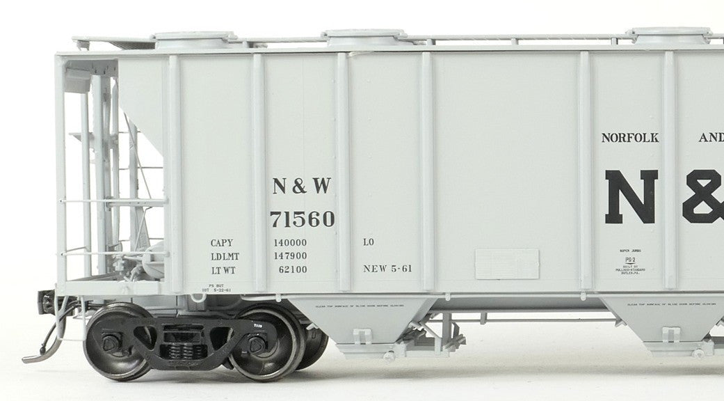 Tangent Scale Models HO 35013-08 PS-2 3215CuFt Covered Hopper Norfolk and Western 'Delivery Gray HC13 5-1961' NW #71574