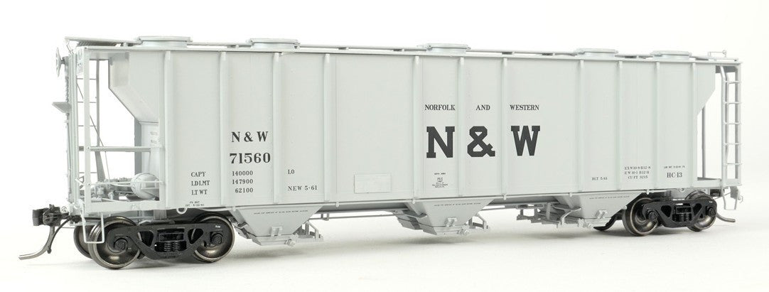 Tangent Scale Models HO 35013-12 PS-2 3215CuFt Covered Hopper Norfolk and Western 'Delivery Gray HC13 5-1961' NW #71598