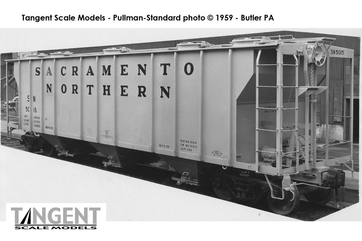 Tangent Scale Models HO 35014-03 PS-2 3215CuFt Covered Hopper Sacramento Northern 'Delivery Gray 5-1959' SN #5015