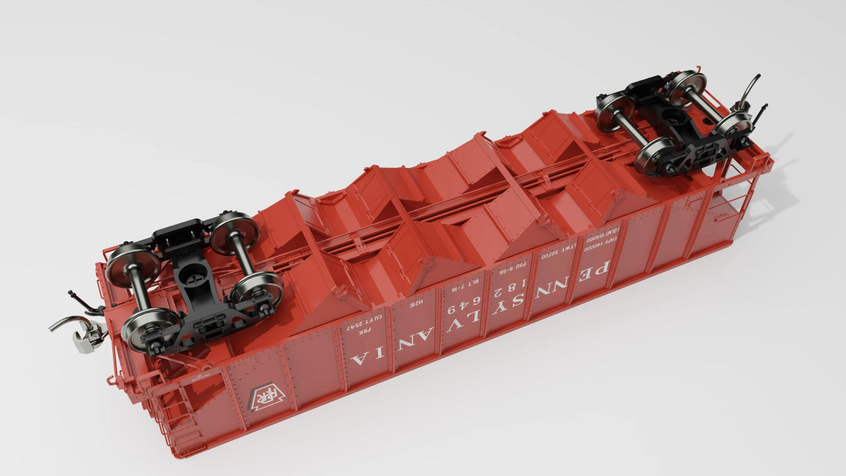 Rapido Trains Inc HO 178006A Pennsylvania RR H21A 4-Bay Hopper PRR-Red 'Shadow Keystone' - Single Car #1