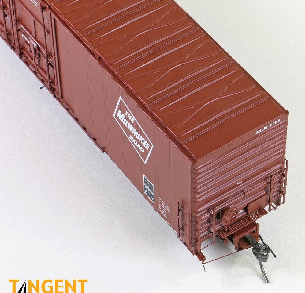 Tangent Scale Models HO 34016-04 Thrall 5,880CuFt 60′ Double Plug Door Box Car Milwaukee Road 'Repaint 6-1979' MILW #4155