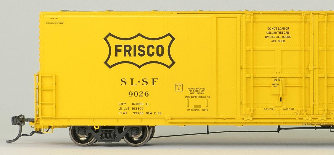 Tangent Scale Models HO 34017-03 Thrall 5,880CuFt 60′ Double Plug Door Box Car St. Louis-San Francisco 'Original Yellow 2-1969' SLSF #9029