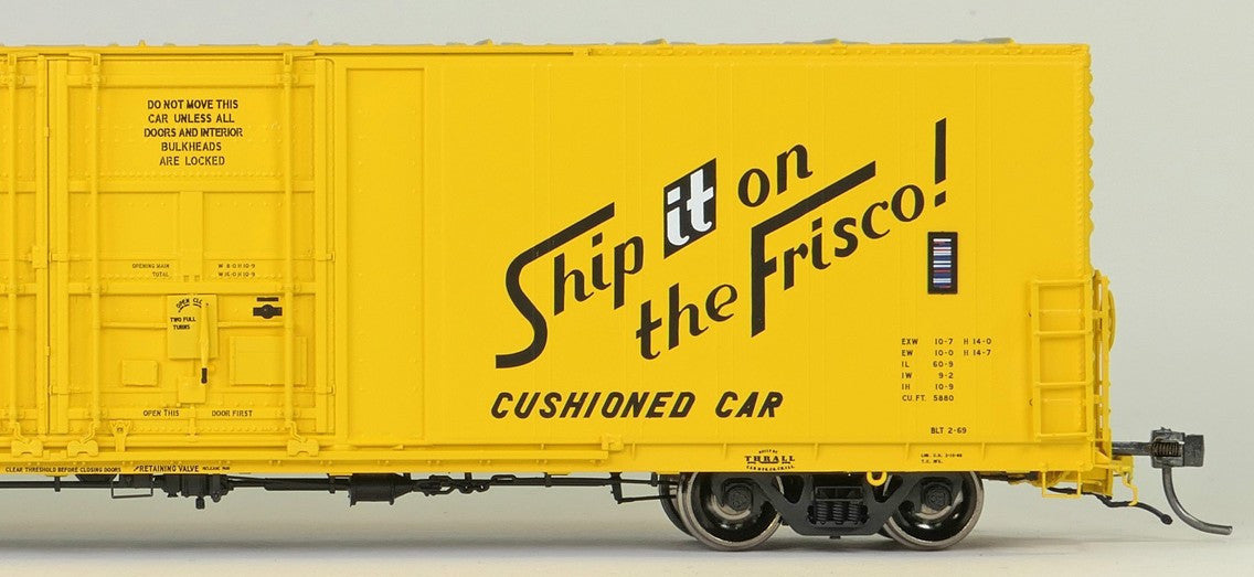 Tangent Scale Models HO 34017-06 Thrall 5,880CuFt 60′ Double Plug Door Box Car St. Louis-San Francisco 'Original Yellow 2-1969' SLSF #9033