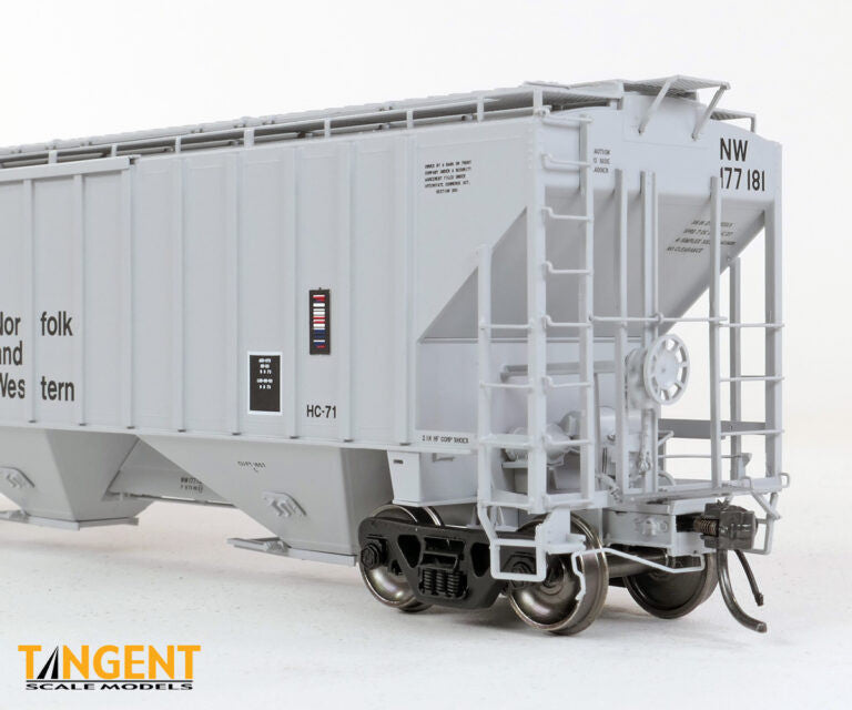 Tangent Scale Models HO 36220-10 NW Roanoke Shops 4750CuFt Covered Hopper Norfolk Western 'Delivery HC-71 1973' NW #177171