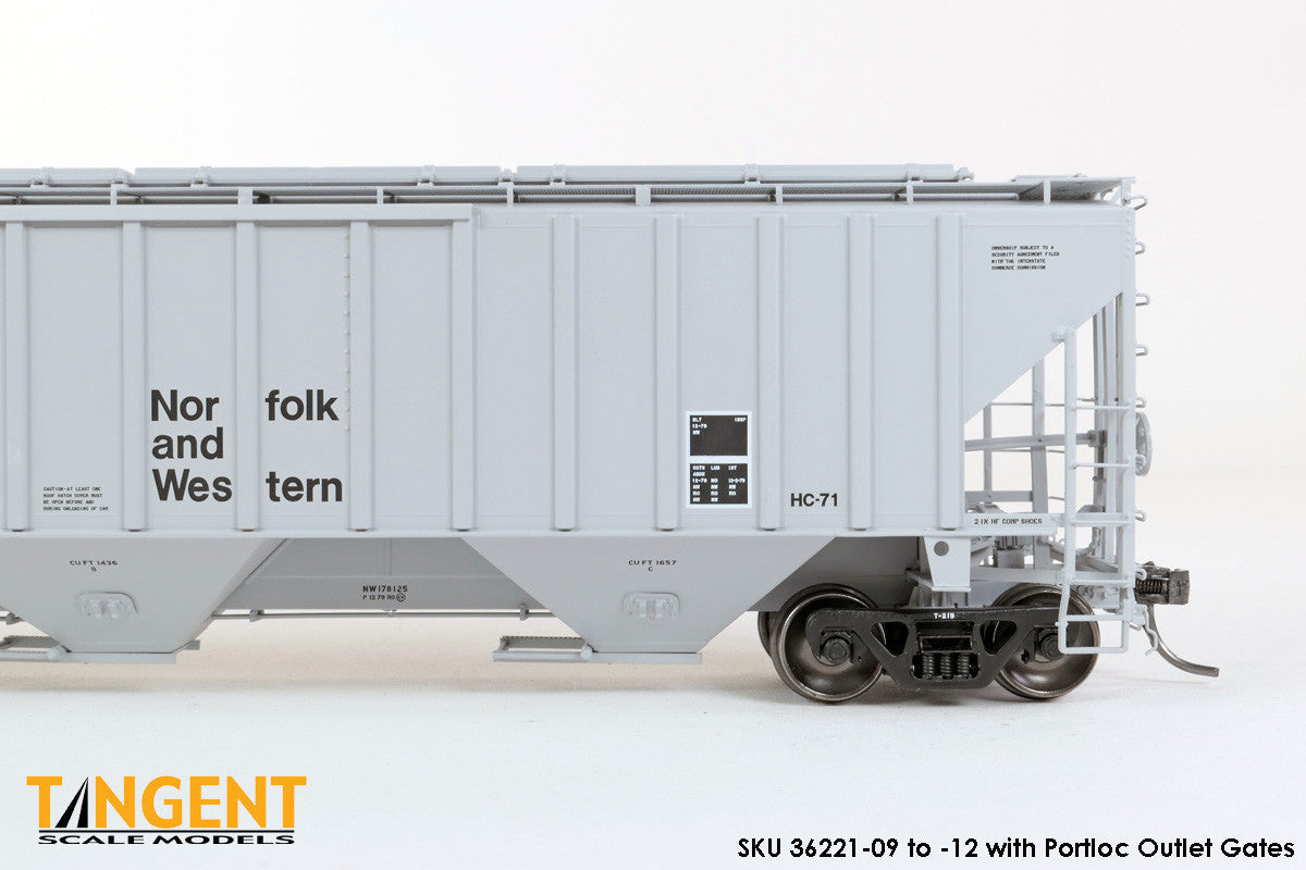 Tangent Scale Models HO 36221-06 NW Roanoke Shops 4750CuFt Covered Hopper Norfolk Western 'Delivery HC-71 1979' NW #178077