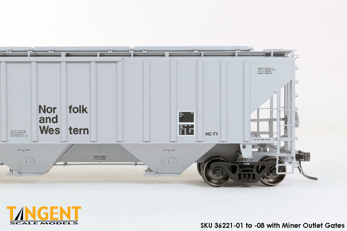 Tangent Scale Models HO 36221-11 NW Roanoke Shops 4750CuFt Covered Hopper Norfolk Western 'Delivery HC-71 1979' NW #178145