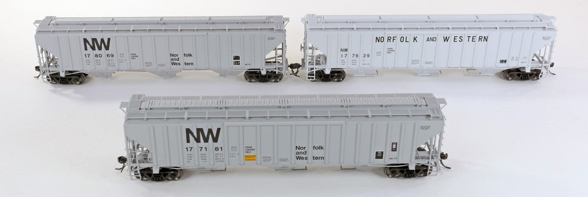 Tangent Scale Models HO 36222-07 NW Roanoke Shops 4750CuFt Covered Hopper Norfolk Western 'Claytor Repaint HC-71 1986+' NW #177372