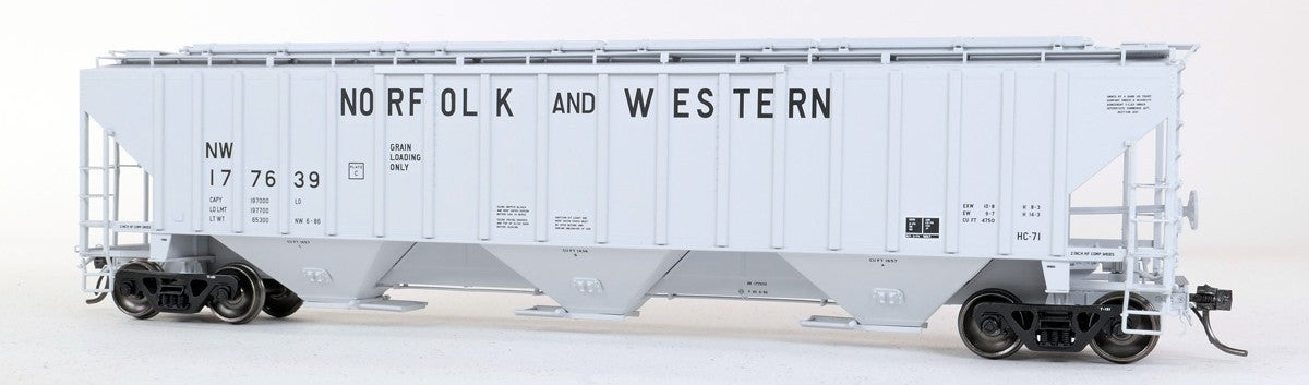 Tangent Scale Models HO 36222-07 NW Roanoke Shops 4750CuFt Covered Hopper Norfolk Western 'Claytor Repaint HC-71 1986+' NW #177372